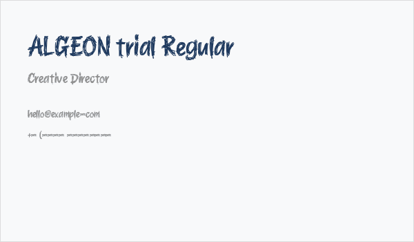 ALGEON trial Regular Business Card