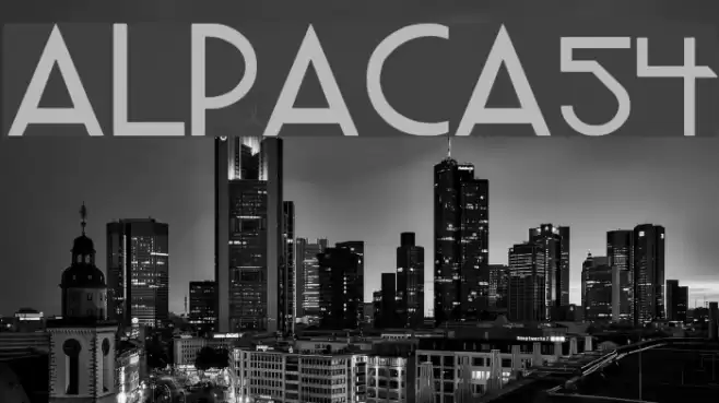 ALPACA54 Font examples