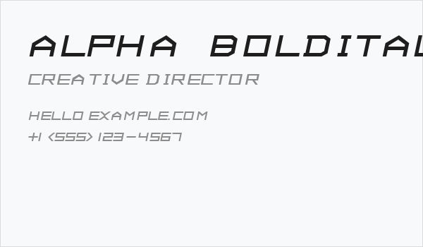 ALPHA  BoldItalic Business Card