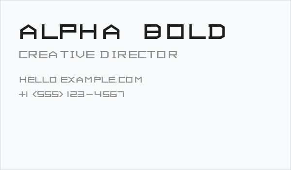 ALPHA  Bold Business Card