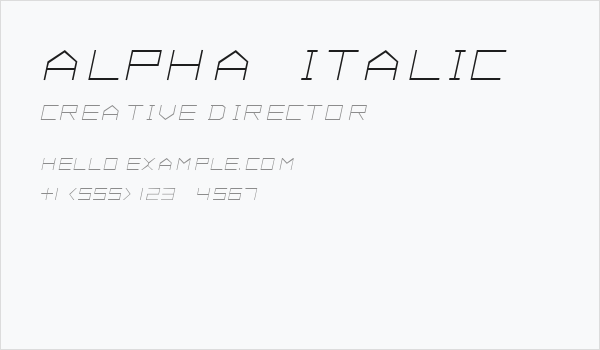 ALPHA  Italic Business Card