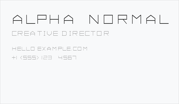 ALPHA  Normal Business Card