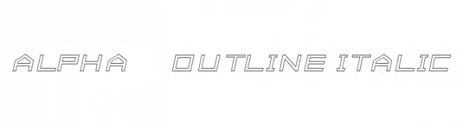 ALPHA    OUTLINE Italic  Frei Schriftart Herunterladen