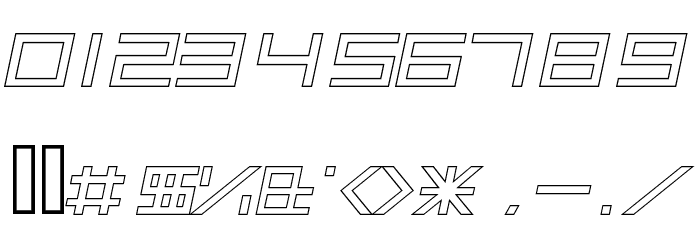 ALPHA OUTLINE Italic Font OTHER CHARS