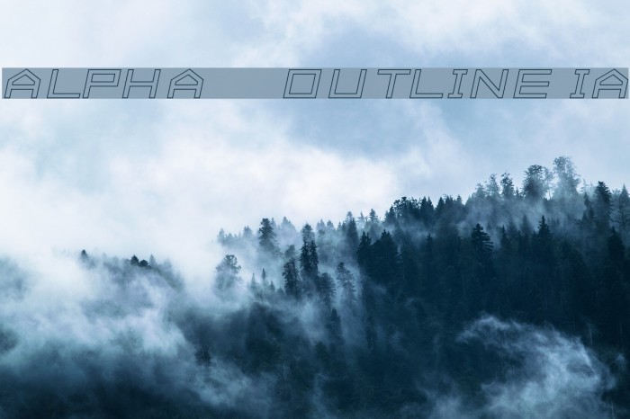 ALPHA OUTLINE Italic Font examples