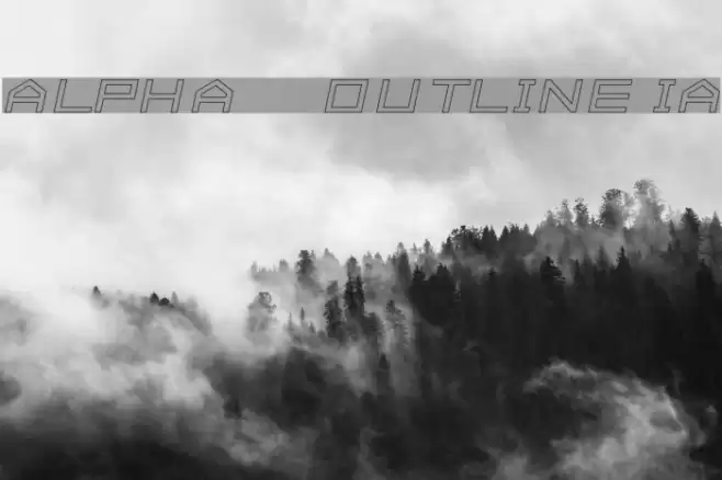ALPHA OUTLINE Italic Fonte examples