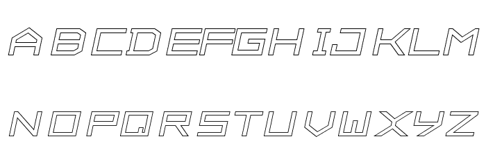 ALPHA OUTLINE Italic Font LOWERCASE