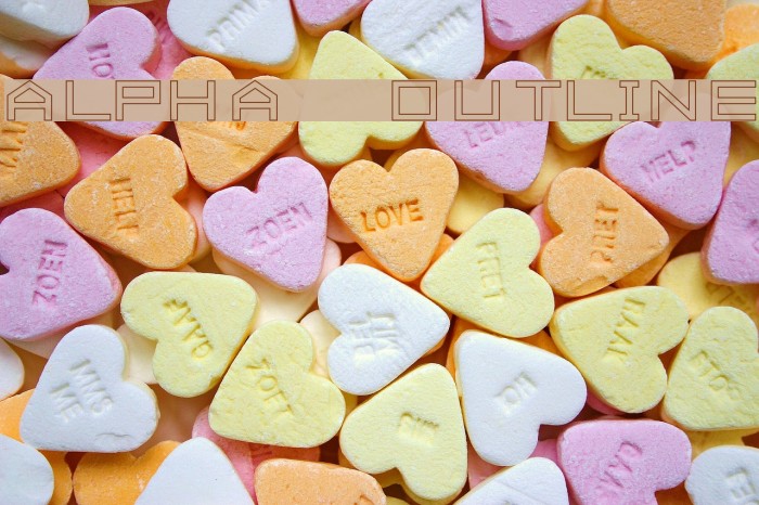 ALPHA OUTLINE フォント examples