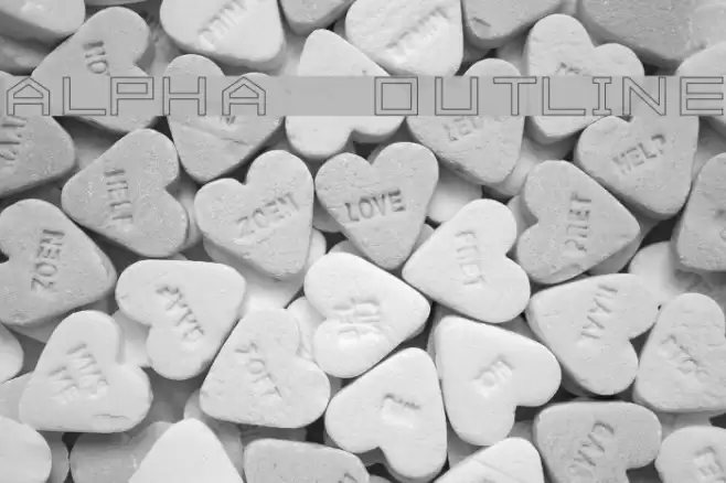 ALPHA OUTLINE Font examples