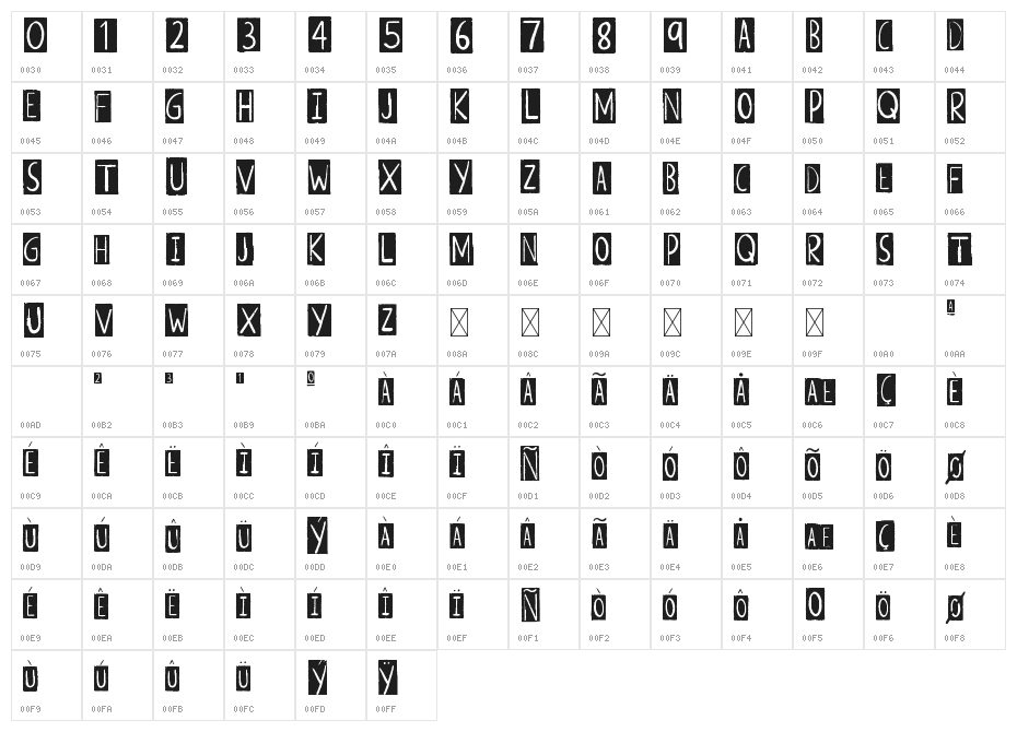 ALTERNATIVE ROCK Border Character Map