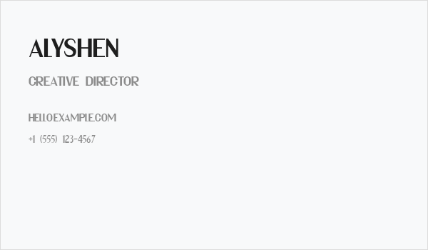 ALYSHEN Business Card