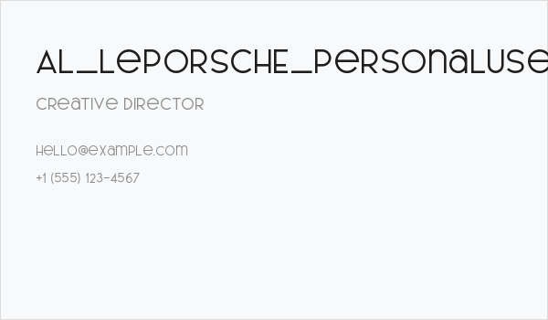 AL_LePORSCHE_PersonalUseOnly Business Card