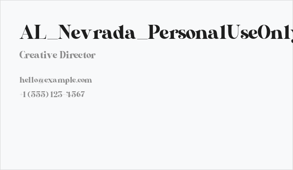 AL_Nevrada_PersonalUseOnly Business Card