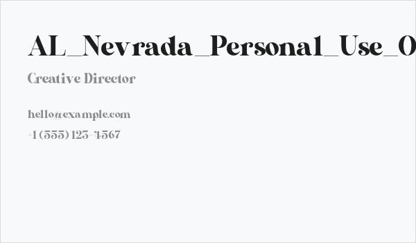 AL_Nevrada_Personal_Use_Only Business Card