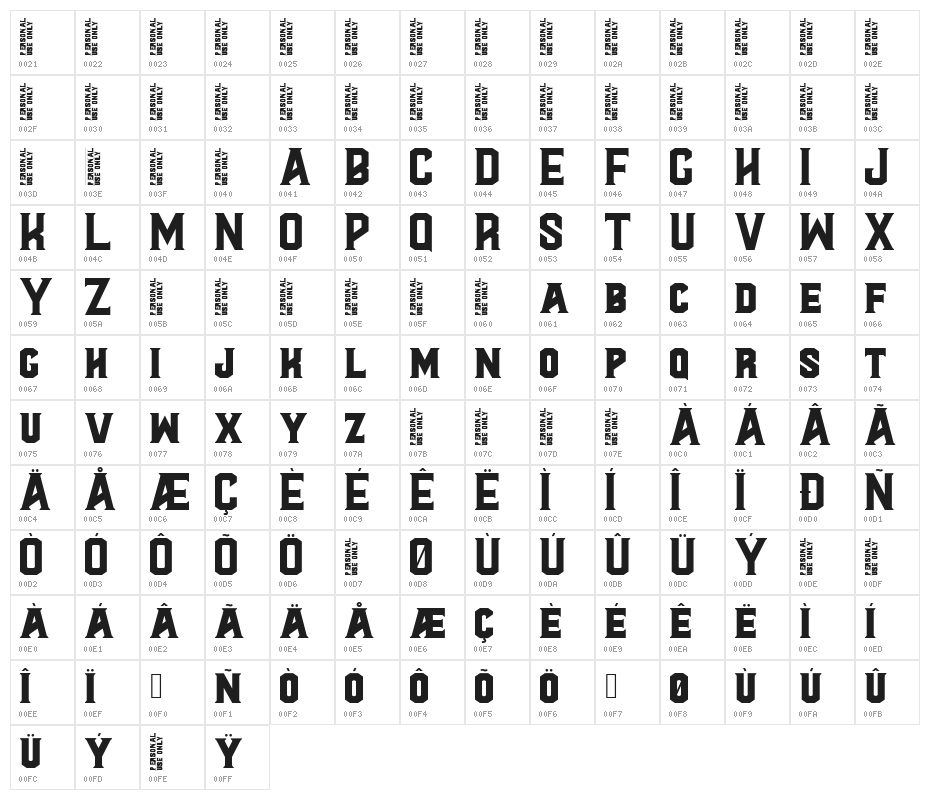 Al Valenciaga PersonalUseOnly Character Map