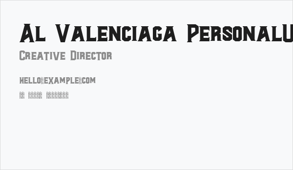 Al Valenciaga PersonalUseOnly Business Card