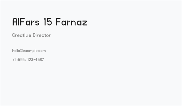 AlFars 15 Farnaz Business Card