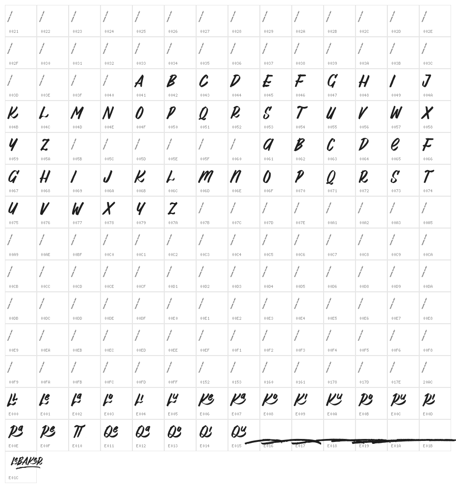 Al_LeBaker_PersonalUseOnly Character Map
