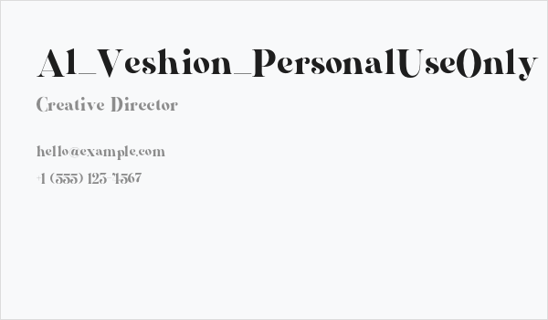Al_Veshion_PersonalUseOnly Business Card