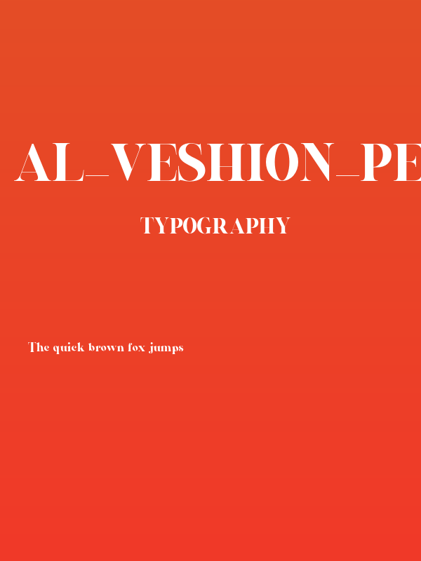 Al_Veshion_PersonalUseOnly Poster