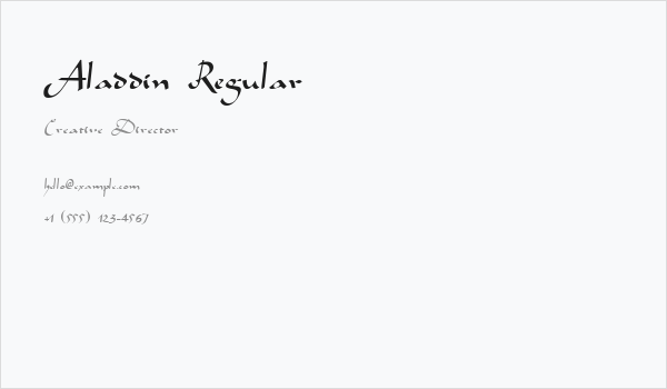 Aladdin Regular Business Card