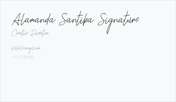 Alamanda Santika Signature Business Card