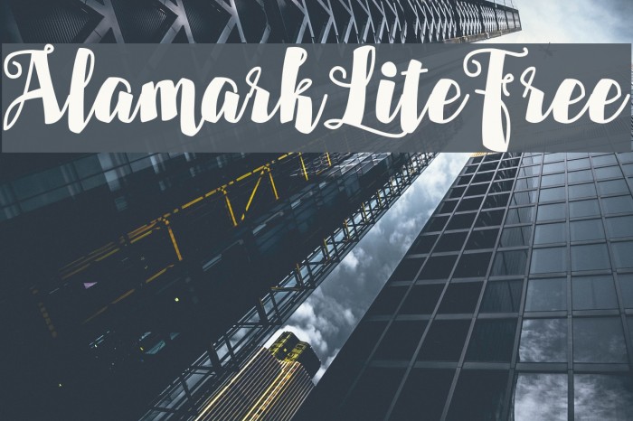 AlamarkLiteFree Font examples