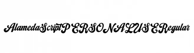 Alameda Script PERSONAL USE Regular  Descarca Fonturi Gratis