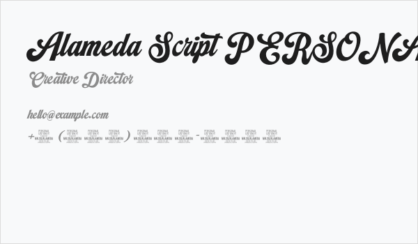 Alameda Script PERSONAL USE Regular Business Card