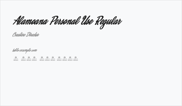 Alamoana Personal Use Regular Business Card