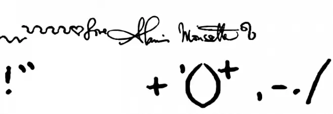 Alanis Hand Font OTHER CHARS