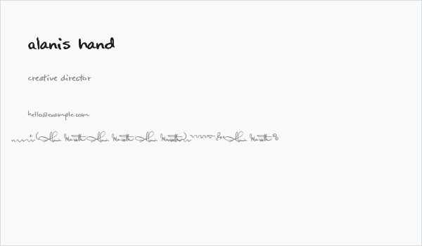 Alanis Hand Business Card