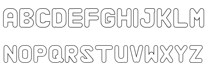 Шрифт outline. Outline font.