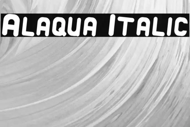 Alaqua Italic Font examples
