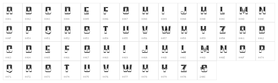 Alarm Regular Character Map