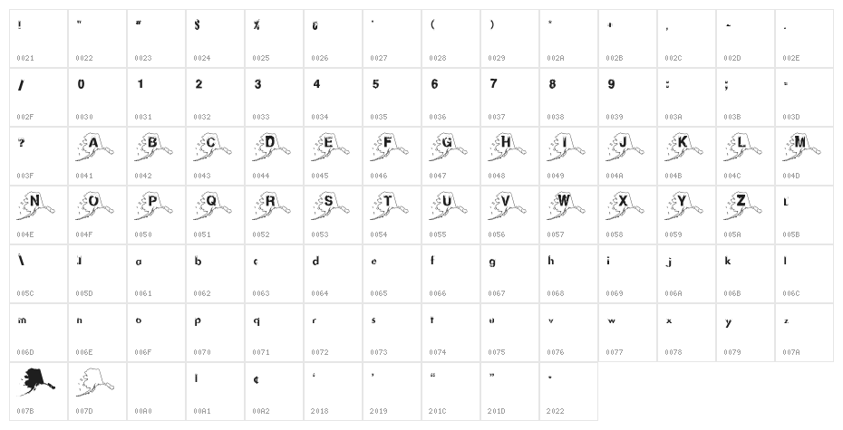 Alaskan Ice Character Map