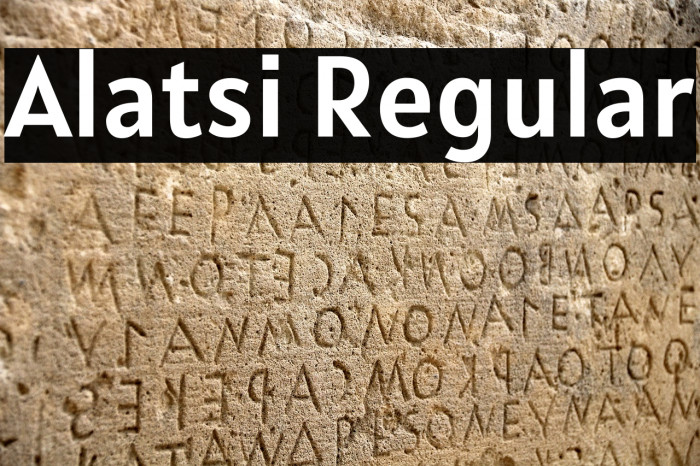 Alatsi Regular Font examples