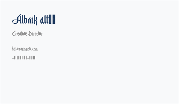 Albaik alt01 Business Card