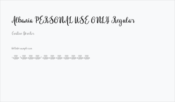 Albania PERSONAL USE ONLY Regular Business Card