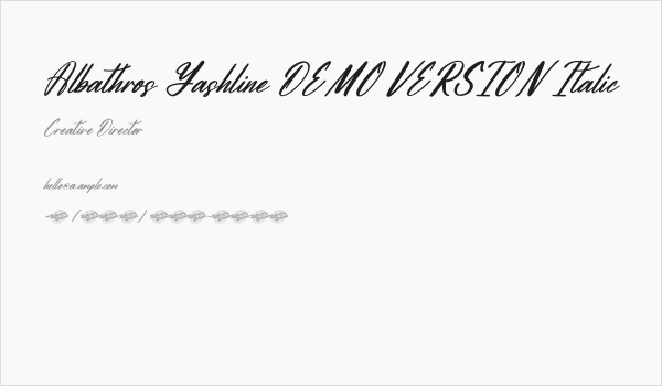 Albathros Yashline DEMO VERSION Italic Business Card