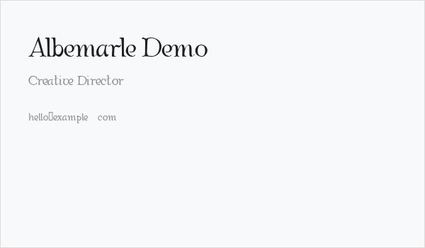 Albemarle Demo Business Card