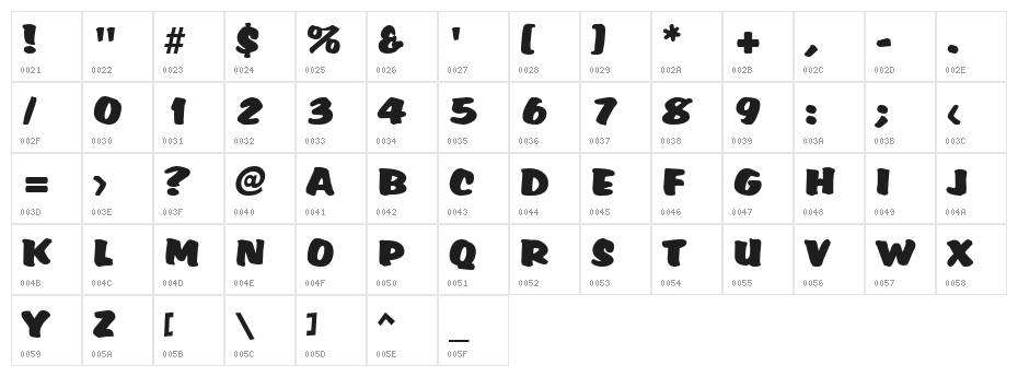 Albert Regular Character Map