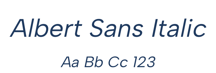 Albert Sans Italic Font Preview