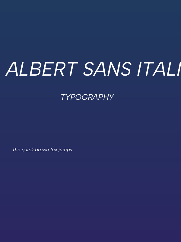 Albert Sans Italic Poster