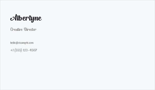 Albertyne Business Card