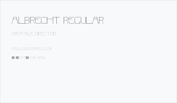 Albrecht Regular Business Card