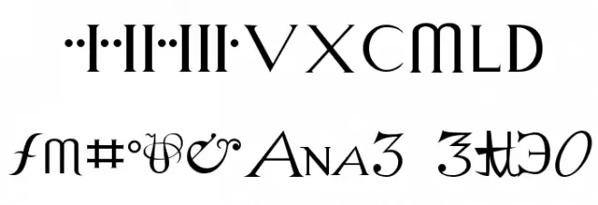 Alchemy Font Alte caractere