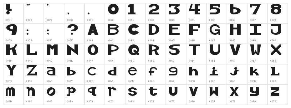 Alcohol-Licks Character Map