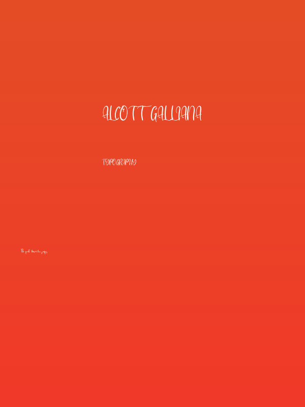 Alcott Galliana Poster