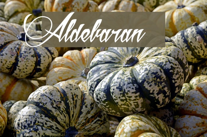 Aldebaran Font examples